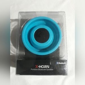 X-Horn Portable Bluetooth Speaker Blue Foldable Silicone Collapsible